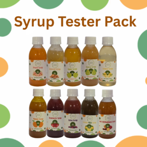 Fruit testers pack Product photo HF for all flavours - Almond, Mango, Peach, Falsa, Guava, Lemon, Lemon Mint, Imli Alubokhara, Green Apple, Strawberry