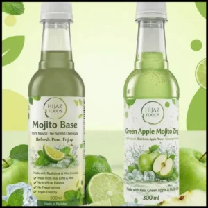 Hijaz Foods Green Apple Mojito Syrup made from real fruit – mocktail concentrate for refreshing drinks